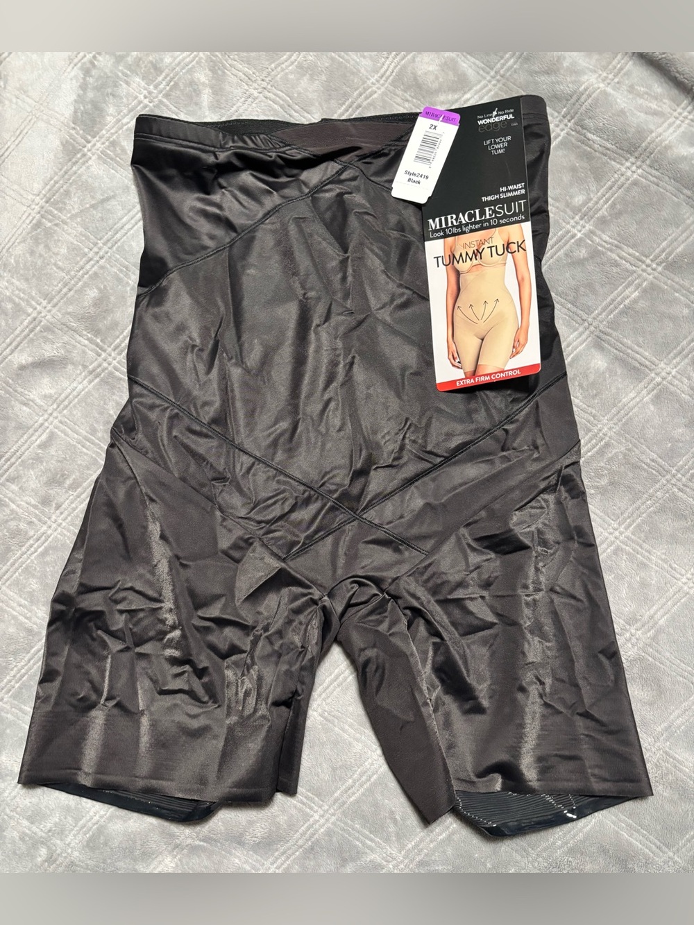 NWT 2X Miraclesuit Black High-Waist Instant Tummy Tuck Thigh Slimmer